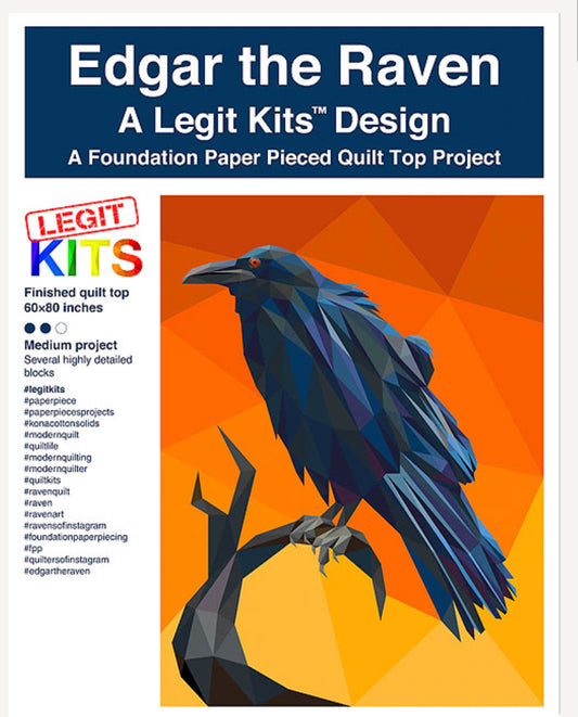 Edgar the Raven - Paper Piecing Pattern by Legit Kits