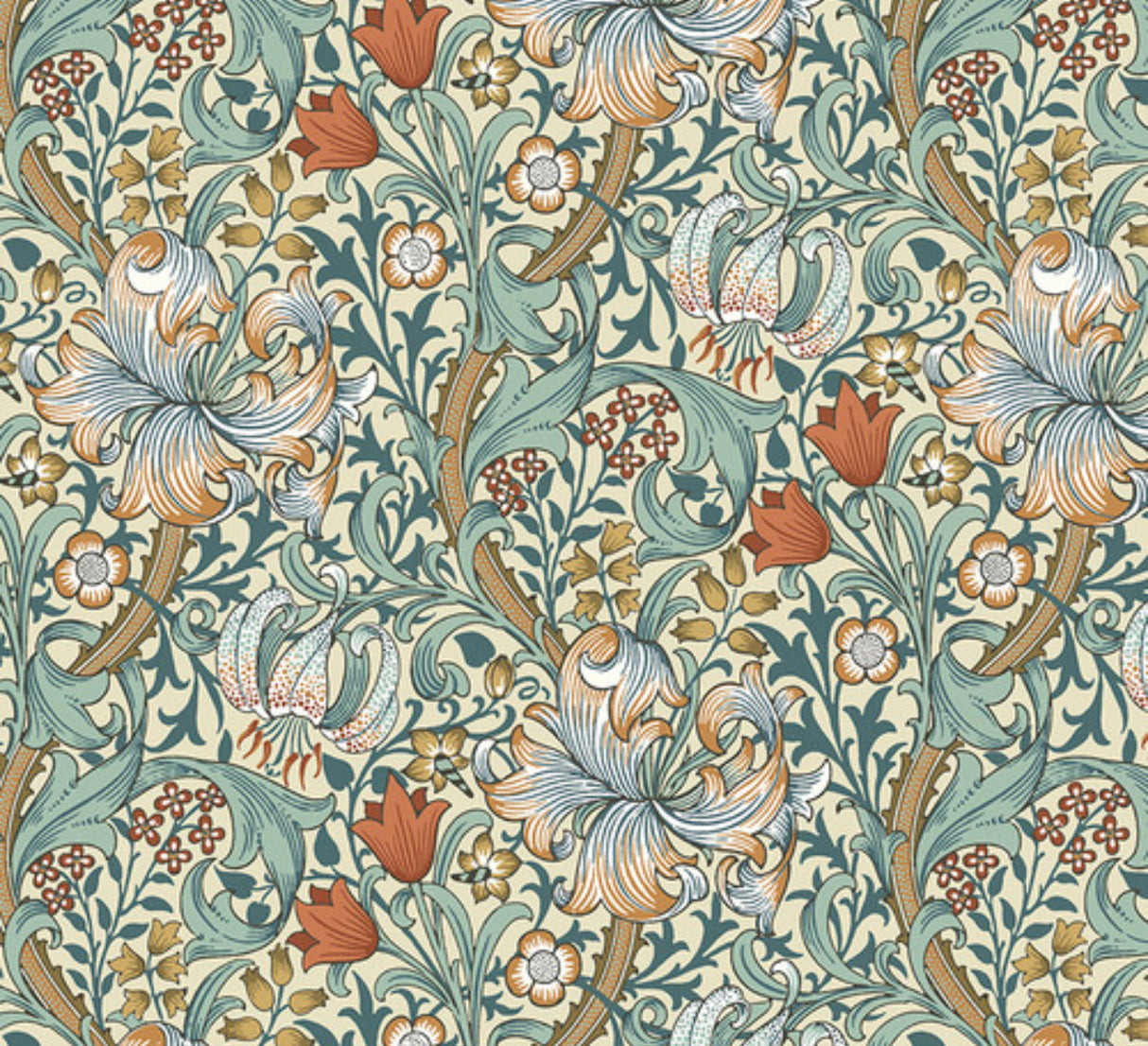 Golden Lily - Autumn|| The Original Morris & Co. by the yard