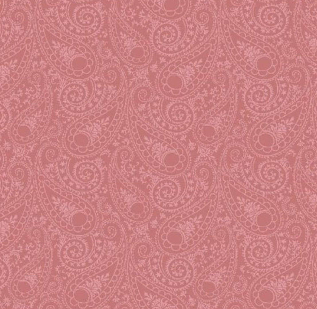 WILMINGTON PRINTS FABRICS JULIETTE ANGELA NICKEAS FLORAL Paisley Coral tone on tone