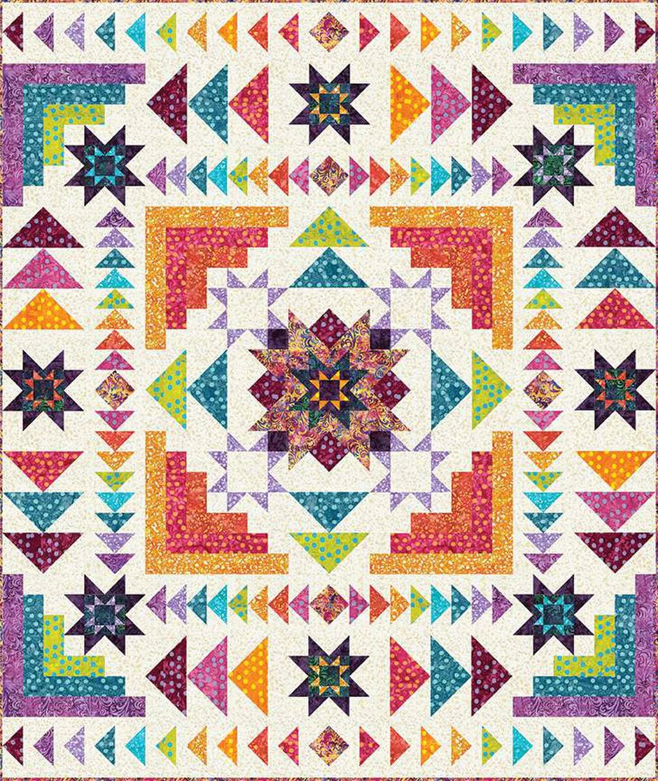 Hyperion Block-of-the-Month Designed by Blooming Boldly Designs Featuring Riley Blake Polka Pop Batik Elementals Begins January 2026- Pre Order
