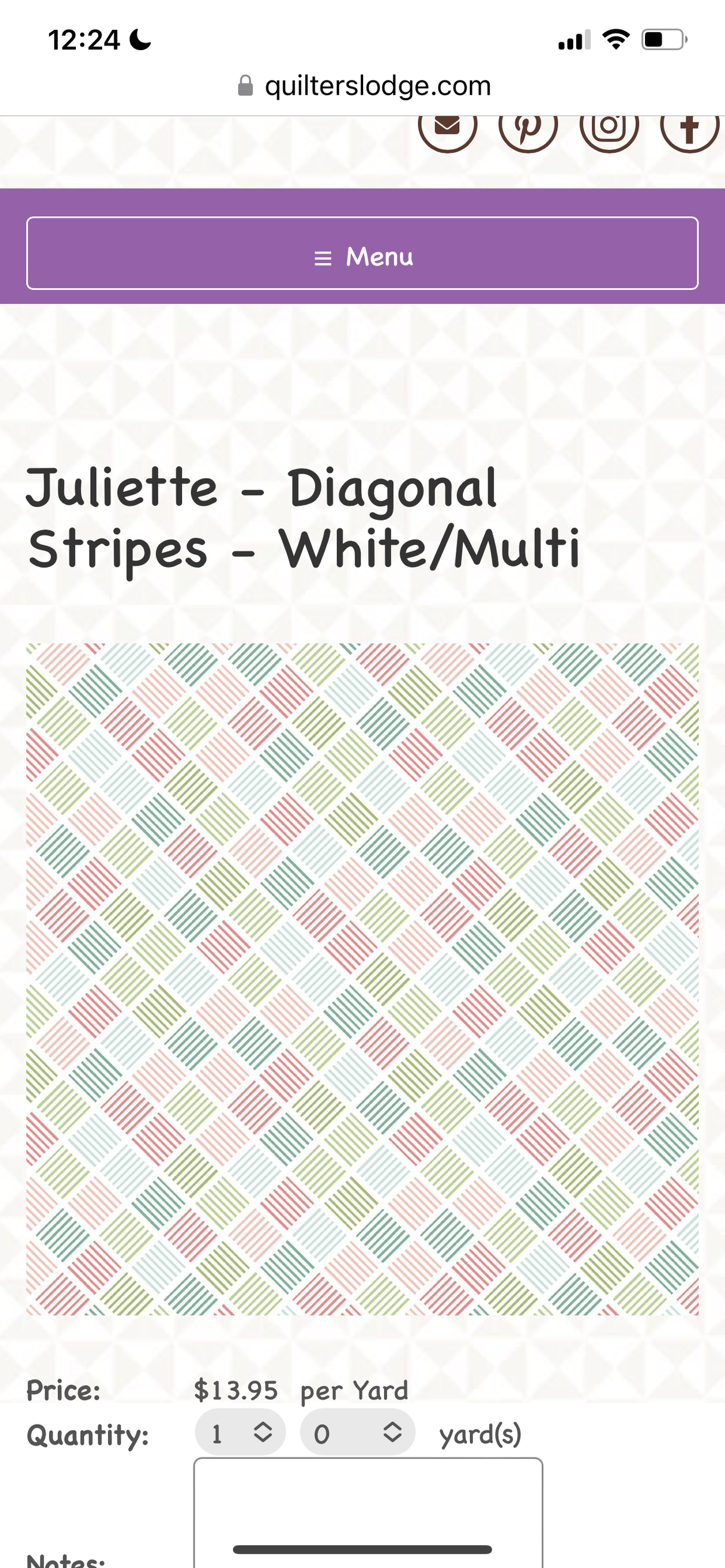 WILMINGTON PRINTS FABRICS JULIETTE ANGELA NICKEAS FLORAL Diagonal Stripes Multi