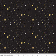 Sophisticated Halloween stars black by Riley Blake sold by the yard