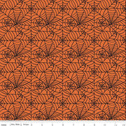 Sophisticated Halloween Spiderweb orange by Riley Blake sold by the yard