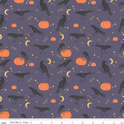 Sophisticated Halloween Vintage Crows Heather by Riley Blake sold by the yard