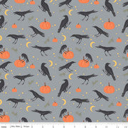 Sophisticated Halloween Vintage Crows Fog by Riley Blake sold by the yard