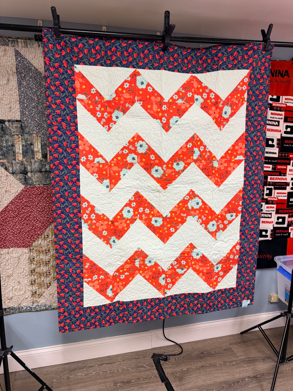 Floral Chevron Throw Quilt