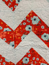 Floral Chevron Throw Quilt
