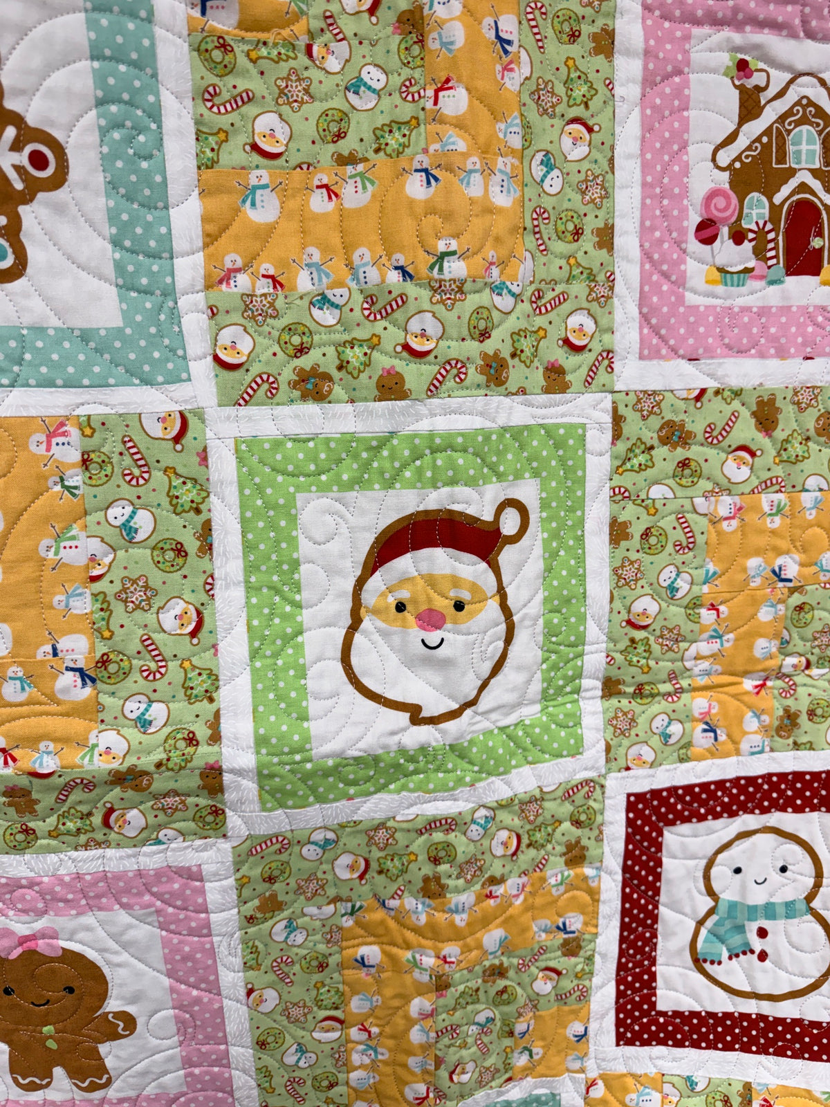 Christmas Cookie Quilt Shop Sample, 44" X 52"