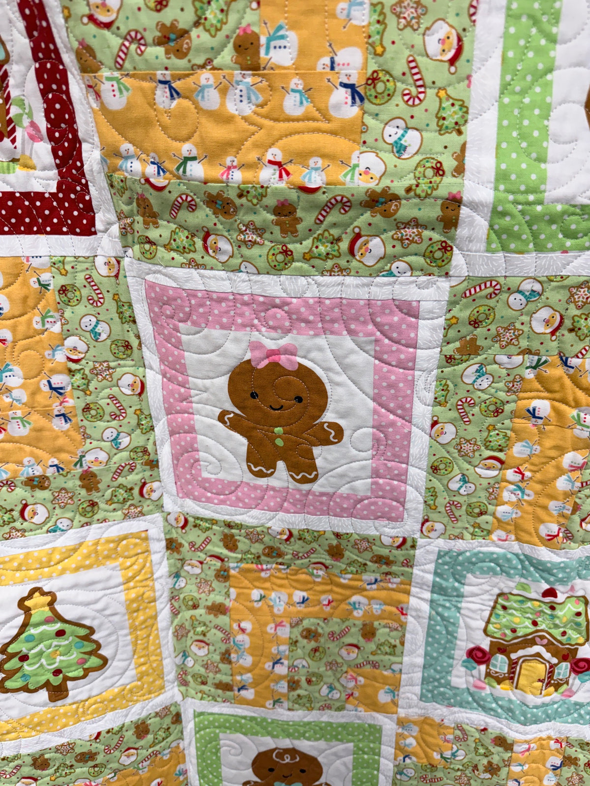 Christmas Cookie Quilt Shop Sample, 44" X 52"