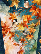 Autumn falling Whole Cloth Quilt, Shop Sample 52" X 72"