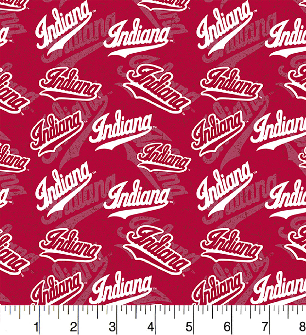 Indiana University Hoosiers Cotton Fabric with Tone On Tone Print