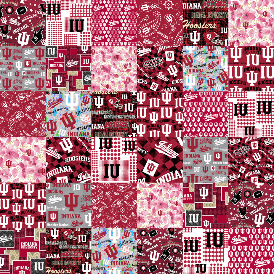 NCAA-Indiana Cheater Quilt Allover-Cotton 60 by the yard