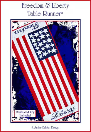 Freedom & Liberty Table Runner Machine Embroidery Pattern