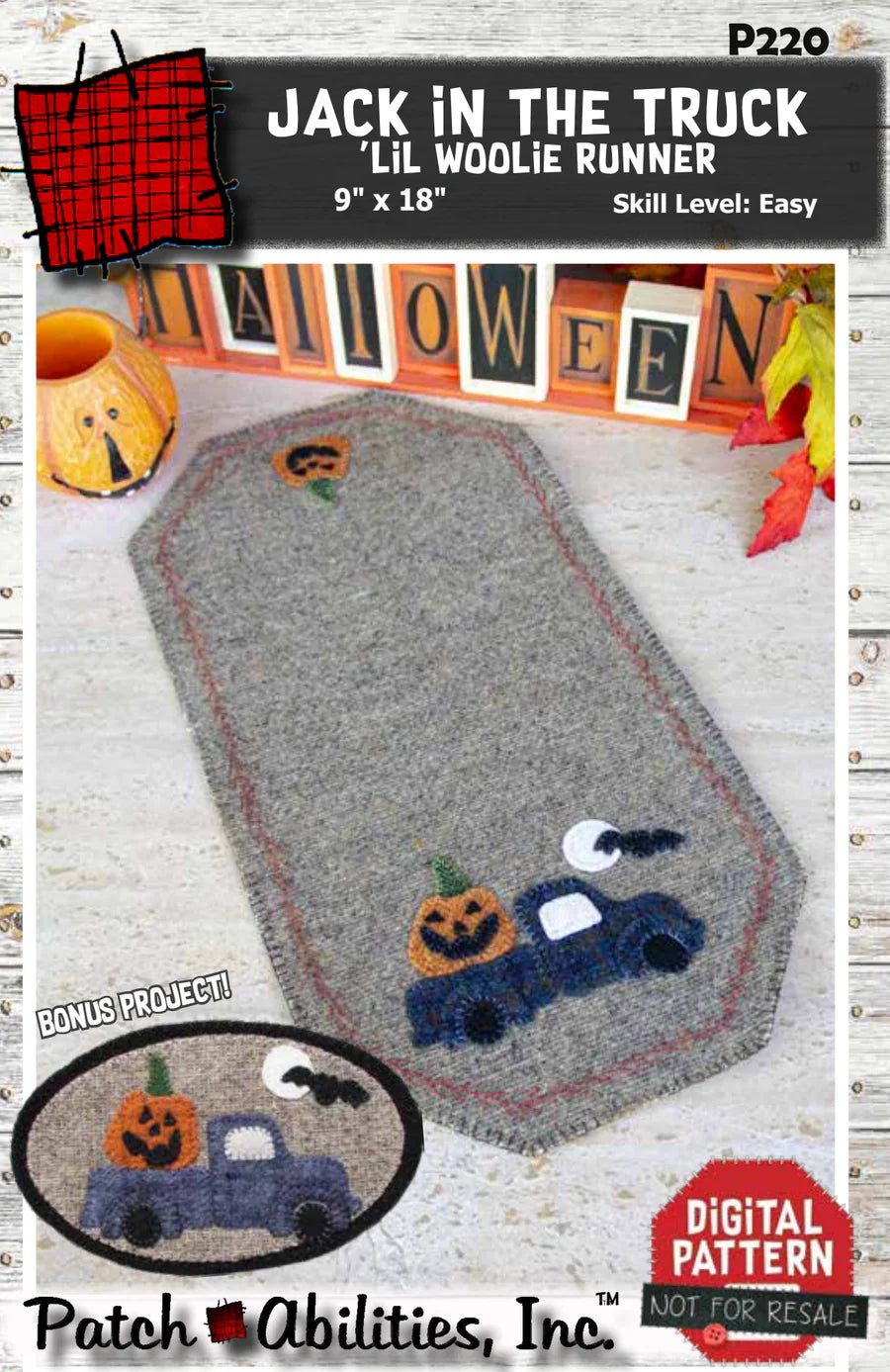 Jack in the Truck 'lil Woolie Runner Printed Pattern Packet