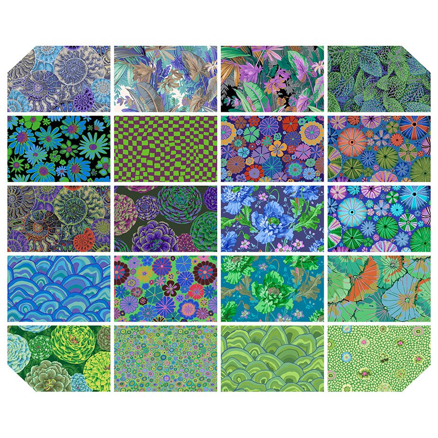 FB6CPGP.AUG24COOL - Free Spirit Kaffe Fassett 42-piece 5-inch Charm Pack