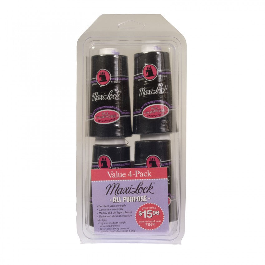 All Purpose Boxed Set, Maxi Lock Serger thread, Black