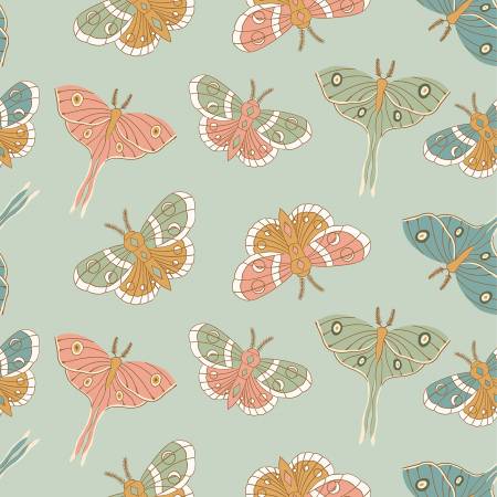 Mint Lunar Moth by the yard from Poppie Cotton-