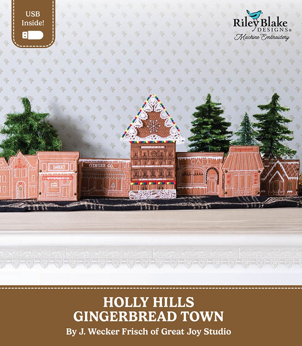 Machine Embroidery Holly Hills Gingerbread Town