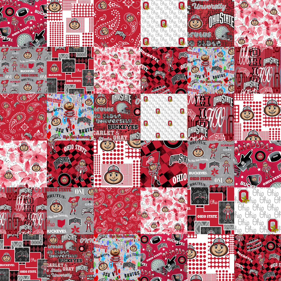 NCAA-Ohio State Collegiate Cheater Quilt Allover Cotton