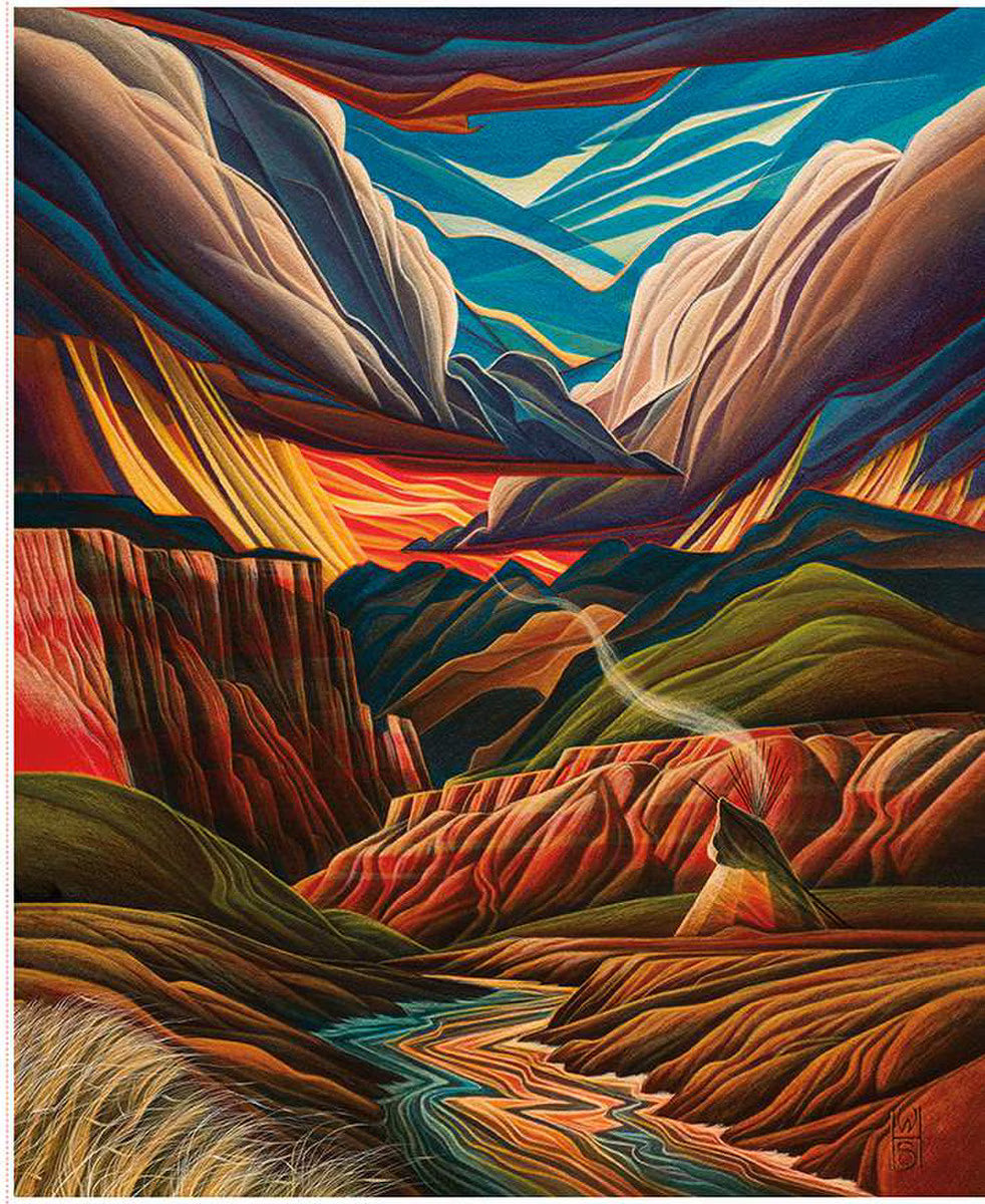 Western Reflections Riverside Encampment Panel