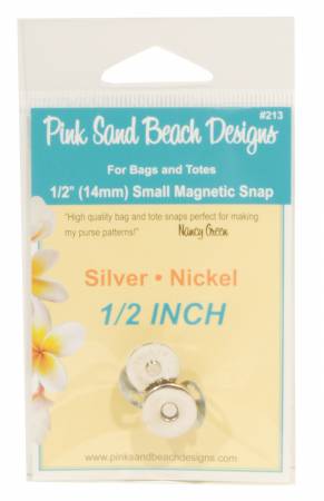 Small Magnetic Purse Snap - Silver Nickel 1/2in (14mm)