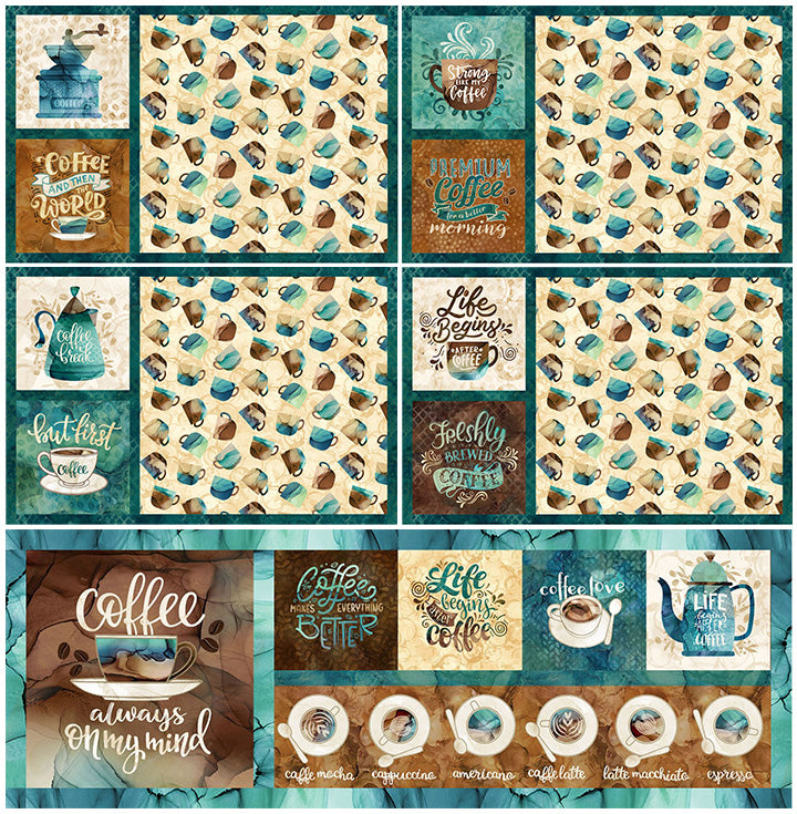 Table setting Quilt kit featuring Barista from Northcott