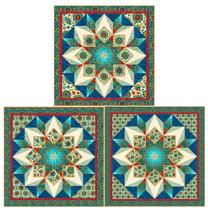 Boho Starburst Kit - Throw 70"x70" - By Patti's Patchwork Featuring Fabric from Boho Blooms by Northcott