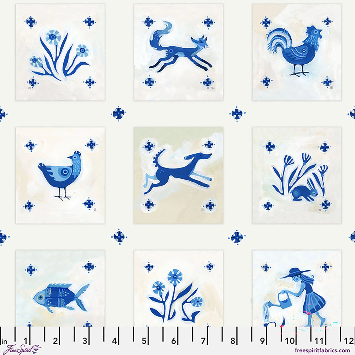 Azulejos - Azul || Azul by the yard from Adam Trest