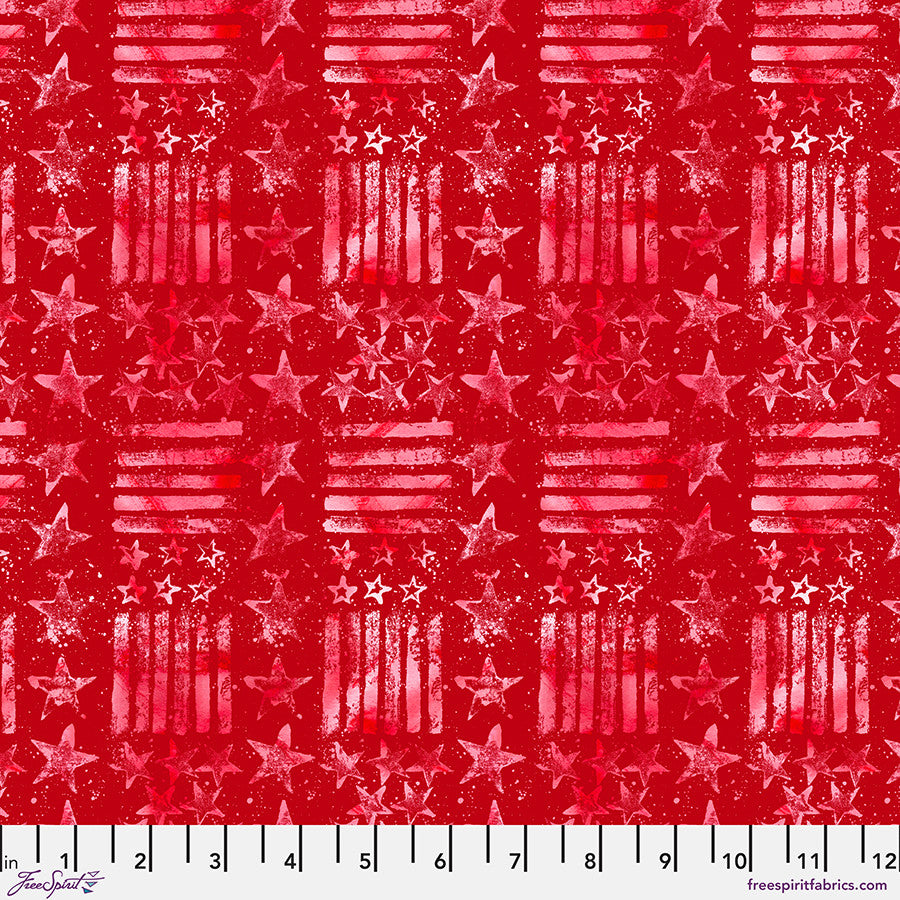Stars and Stripes SM - Red || Americana by the yard from FreeSpirit Fabrics