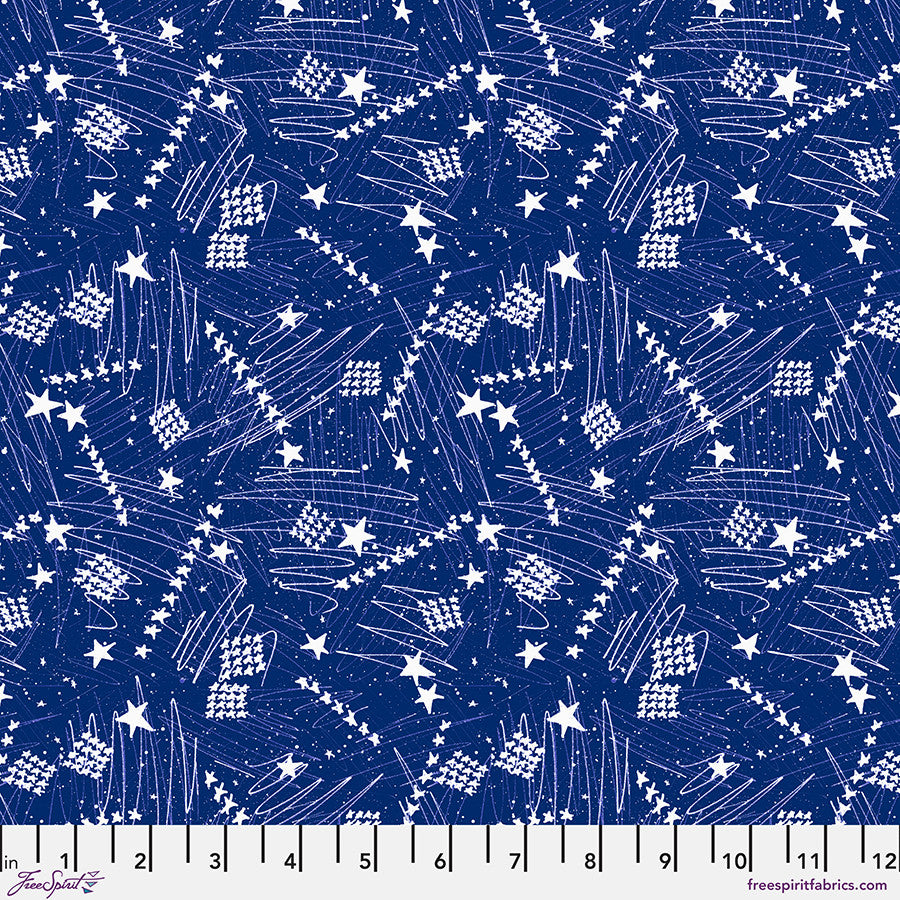 Stars in the Sky SM - Blue || Americana by the yard from FreeSpirit Fabrics