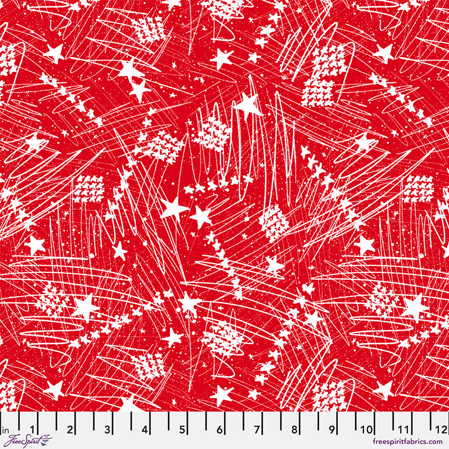 Stars in the Sky LG - Red || Americana by the yard from FreeSpirit Fabrics