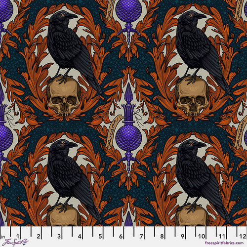 Crow Damask - Multi || Mystic Moonlight, by the yard from Rachel Hauer