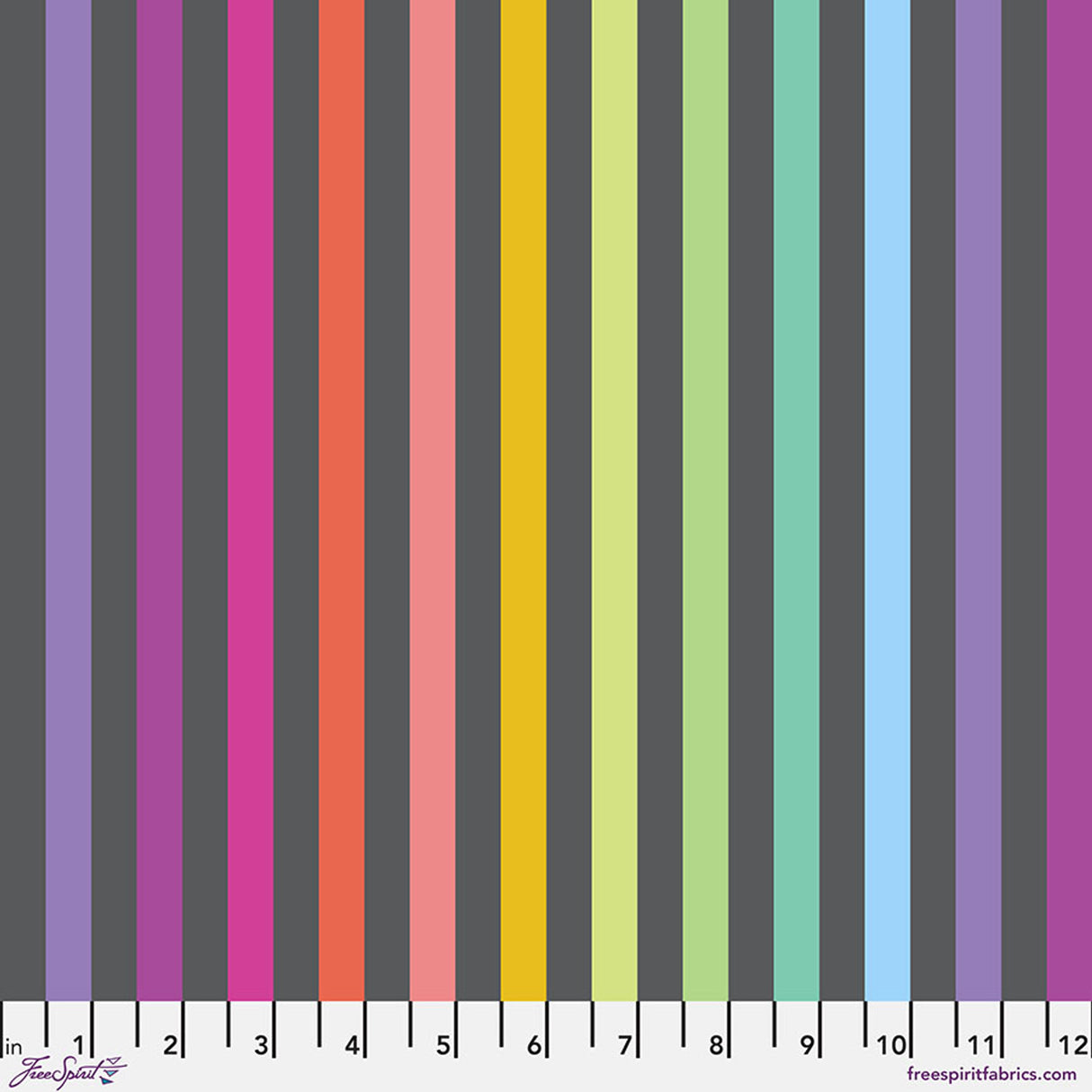 Disco Stripe - Carbon || True Colors Graywork by the yard Pre Order ships late Oct 2025