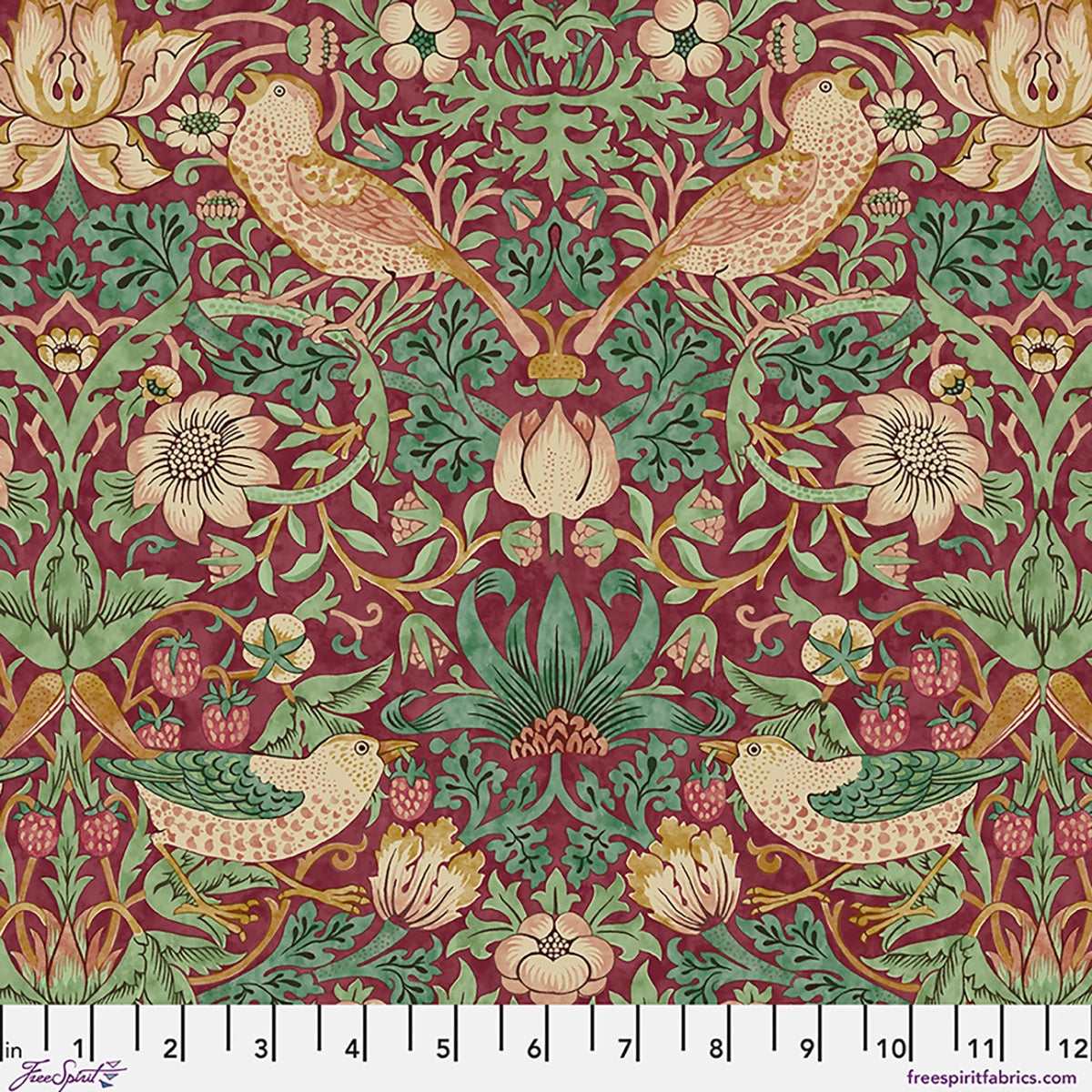 Strawberry Thief - Dawn Rose || Lodden, by the yard from William Morris