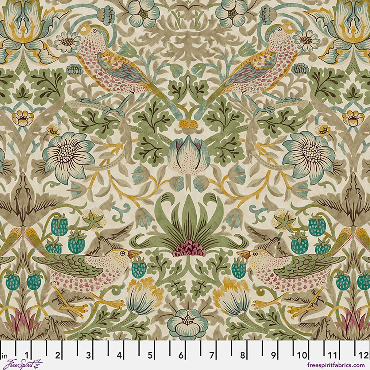 Strawberry Thief - Old Gold || Lodden by the yard from William Morris