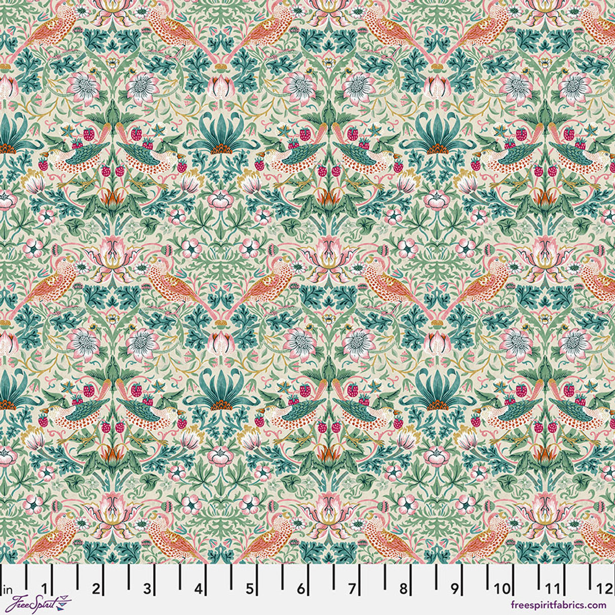 Mini Strawberry Thief - Mineral || Bedford Park from William Morris by the yard