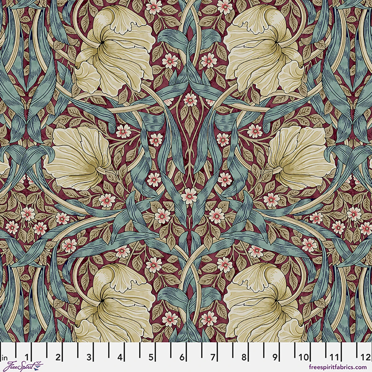 SM Pimpernel - Teal Berry || Lodden, by the yard from William Morris