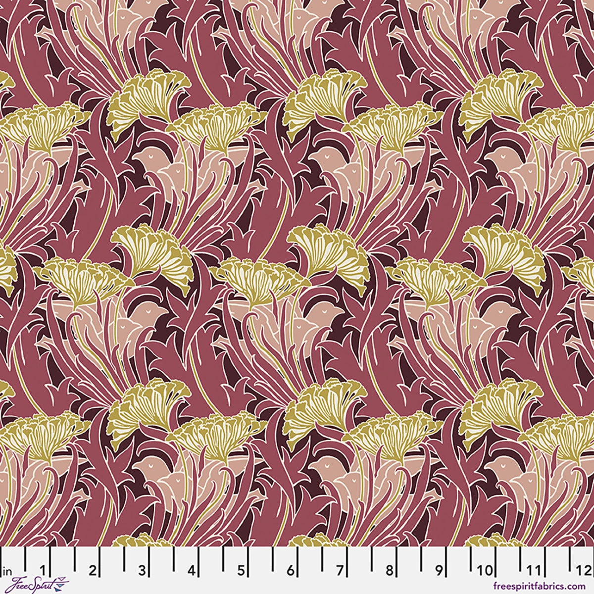 LaceFlower - Wine || Lodden, by the yard from William Morris