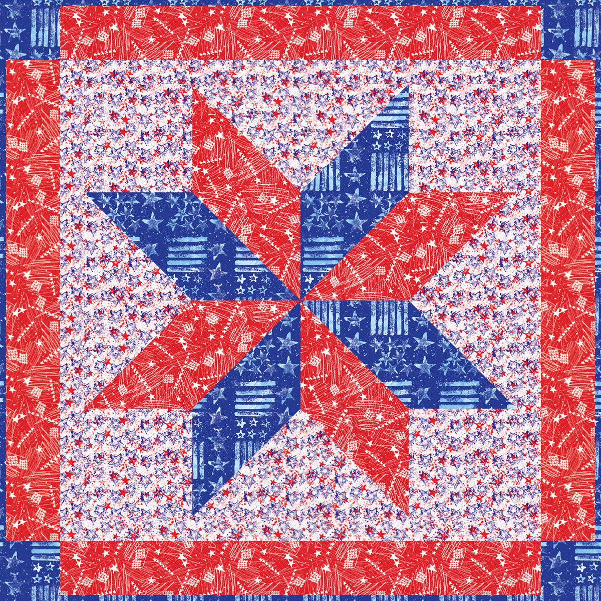 Painted Moon Quilt Kit with Americana from Freespirit Fabrics