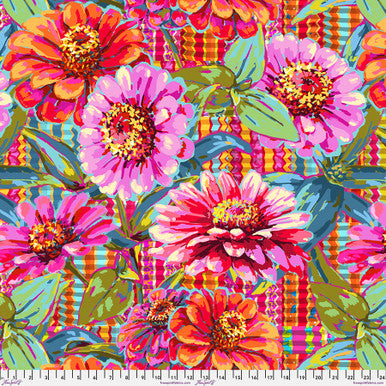 Backing Fabric - Giant Zinnias - Pink || Festival 108" Wide Backing by the yard