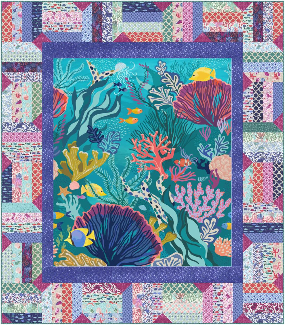 Moda Fabrics Reef Panel Show Off Quilt Kit