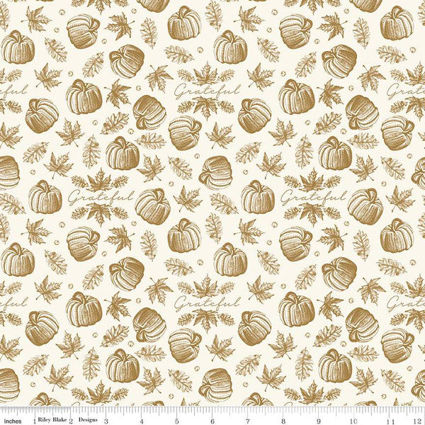 Shades of Autumn Icons Cream Sparkle, By Riley Blake-