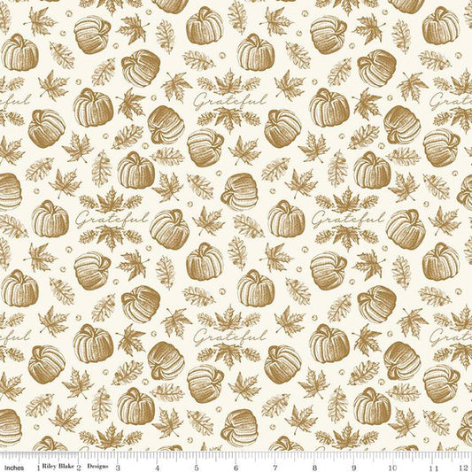 Shades of Autumn Icons Cream Sparkle, By Riley Blake-