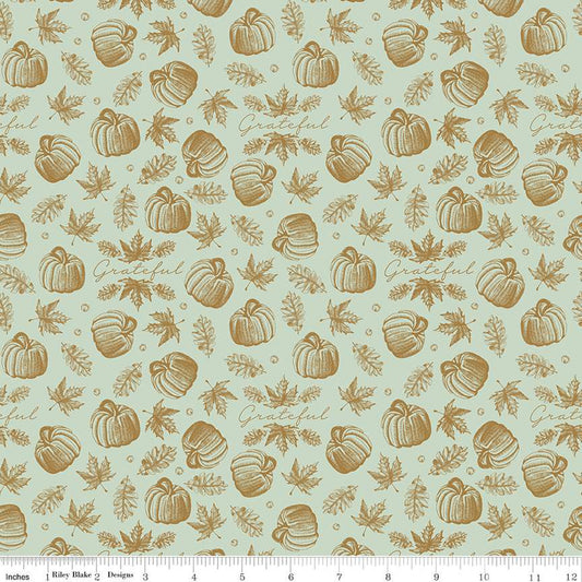 Shades of Autumn Icons Tea Green Sparkle, By Riley Blake-