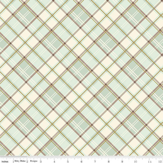 Shades of Autumn Plaid Tea Green Sparkle, By Riley Blake-