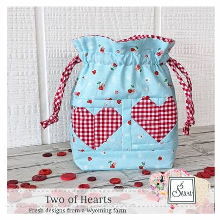 Two of Hearts Drawstring Bag Pattern