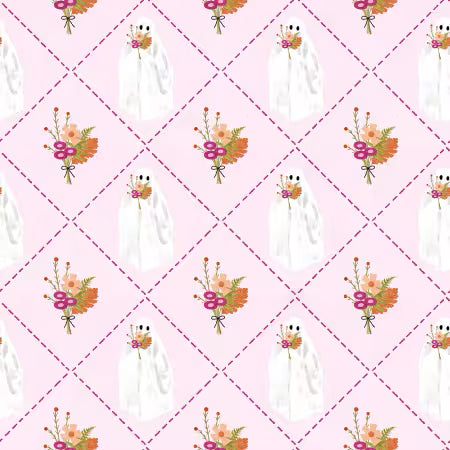 Dear Stella Gouls Night Out, Pink Boo-Quet by the yard