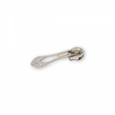 Four 5 Jeweled Tip Zipper Pulls Nickel