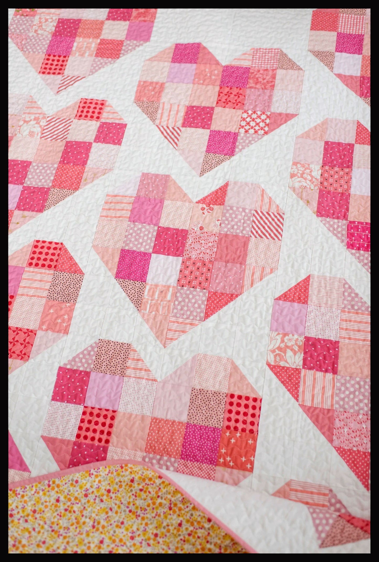 Scrappy Hearts quilt sewing pattern from Quilty Love