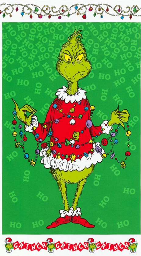 Dr. Seuss How the Grinch Stole Christmas Green Panel